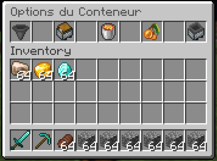 Interface tri coffre